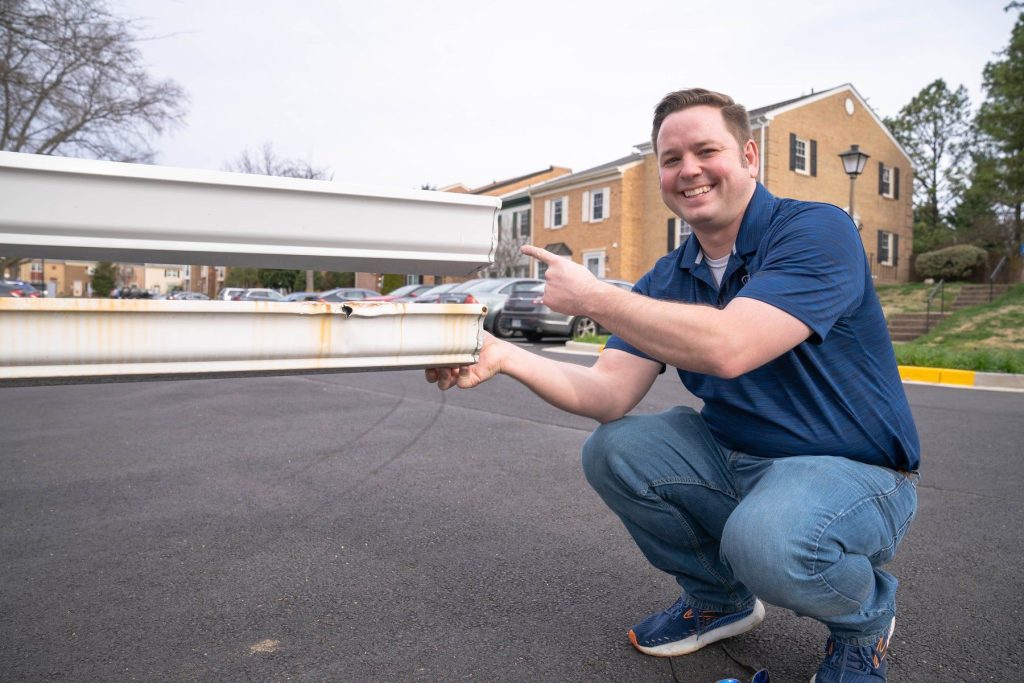 Solutionist showing an old and new gutter section